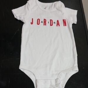 Jordan White Baby Onesie